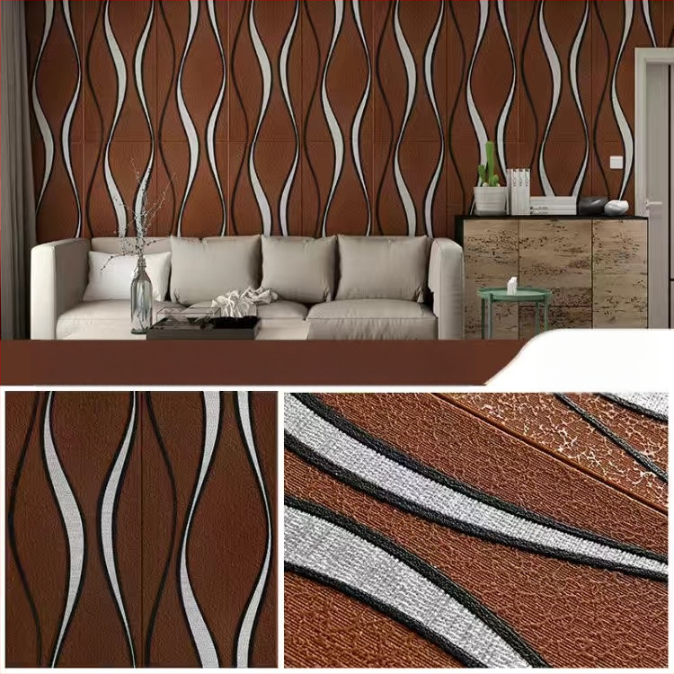 3D sienos plokštelės mural miegamajam, atsparus įbrėžimams ir vandeniui, XPE putojantis medžiaga, abstraktus šiuolaikinis dizainas, montavimas įmanomas