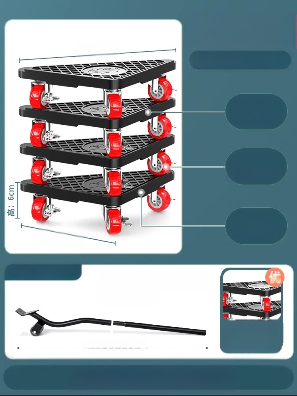 Universali judama pagrindė su pasukamaisiais ratais sunkiojo baldų ir šaldytuvų pervežimui