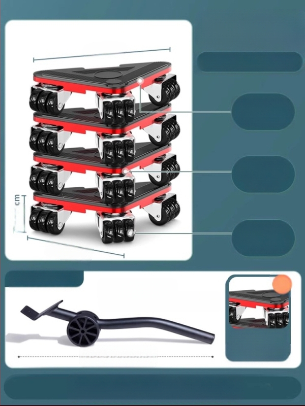 Universali judama pagrindė su pasukamaisiais ratais sunkiojo baldų ir šaldytuvų pervežimui