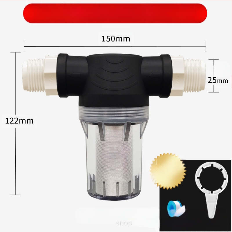 Veevoolu eelfilter 304 roostevabast terasest, läbipaistev visuaalne filter, Mileage bränd, kaasaegne minimalistlik stiil