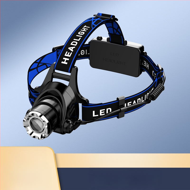 LED galvos žibintas su teleskopiniu zoomu – modelis V9, įkraunamas, indukcinis jungiklis, atsparus vandeniui