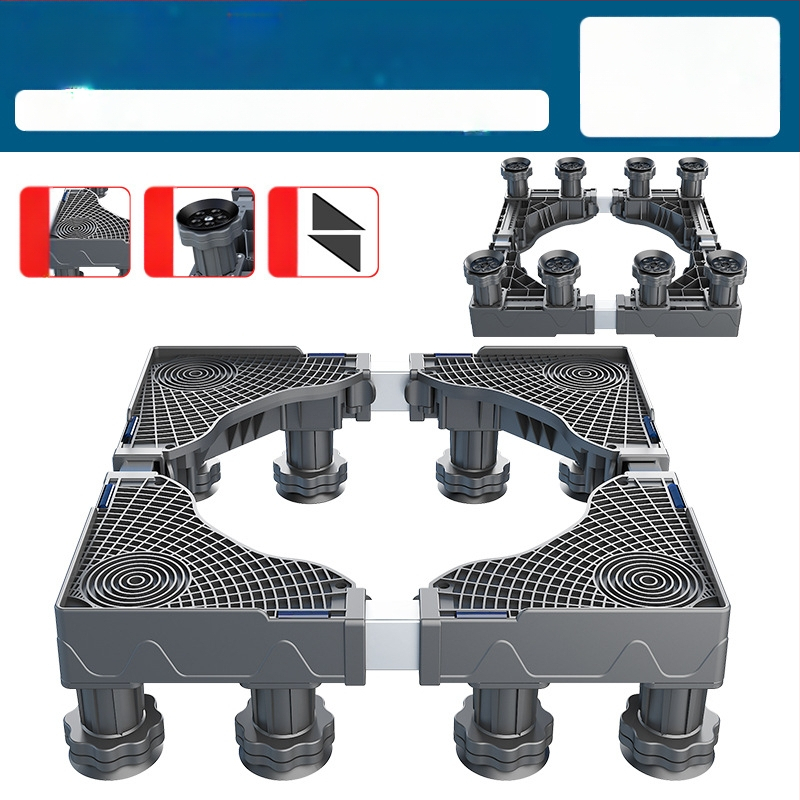 Skalbimo mašinos pagrindas; neslidus, reguliuojamas, judantis; be montavimo; medžiaga plastikas, 3 sluoksniai