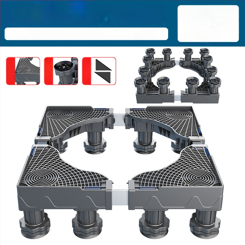 Skalbimo mašinos pagrindas; neslidus, reguliuojamas, judantis; be montavimo; medžiaga plastikas, 3 sluoksniai