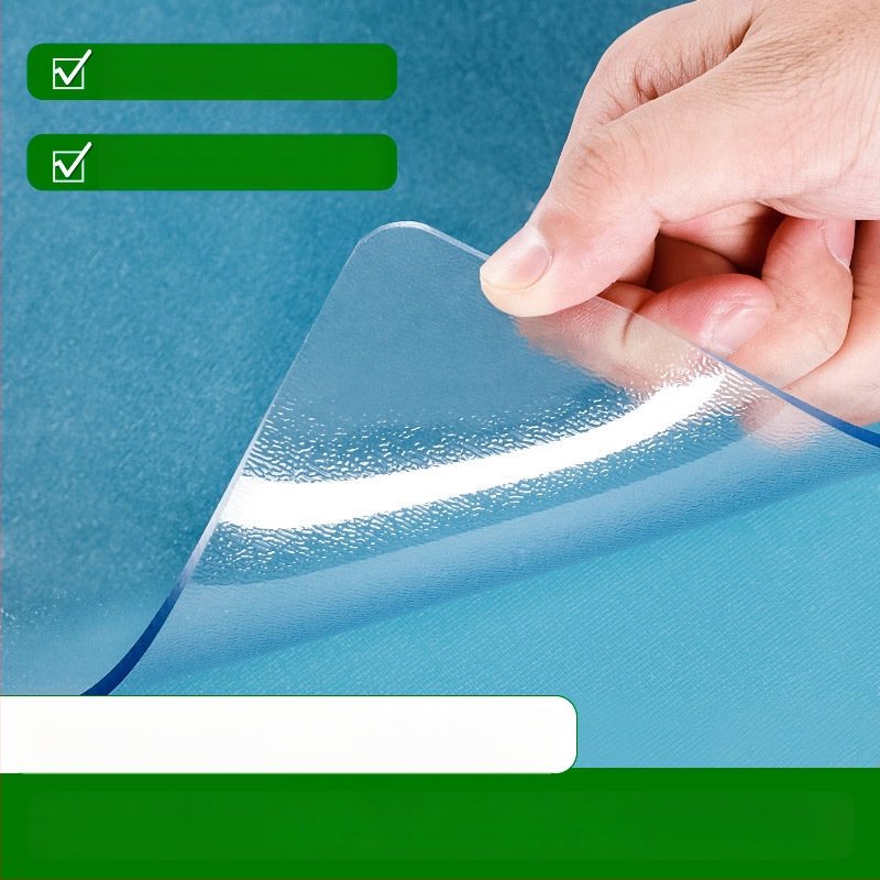 Правоъгълна прозрачна PVC подложка за нощно шкафче с матиран финиш – водоустойчива, прахоустойчивa, маслоустойчива, термоустойчива и устойчива на надраскване