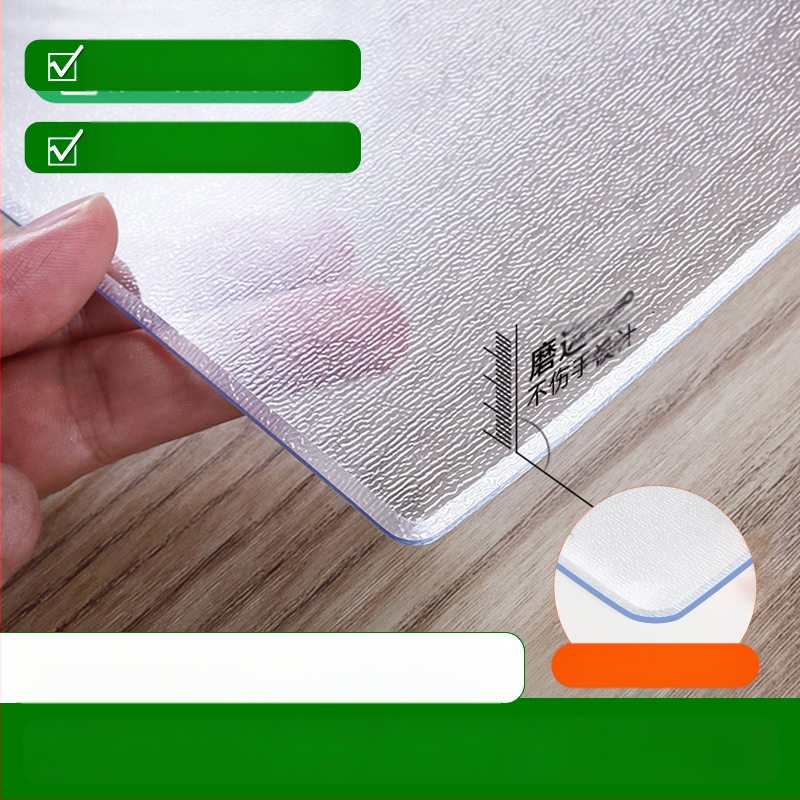 Правоъгълна прозрачна PVC подложка за нощно шкафче с матиран финиш – водоустойчива, прахоустойчивa, маслоустойчива, термоустойчива и устойчива на надраскване