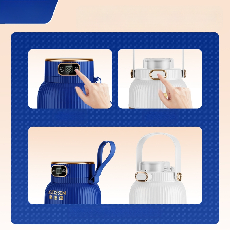 Nešiojamas vaisių ir daržovių sultų spaudimo aparatas, talpa 601–800 ml, galia 200 W, greitis 20001–22000 rpm, 5+ peilių, integruota baterija