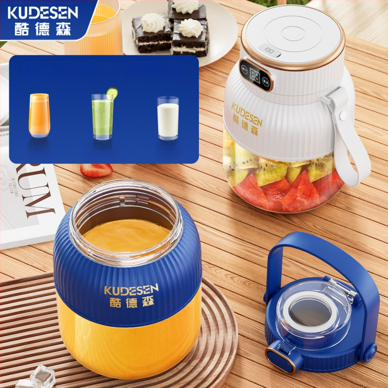 Nešiojamas vaisių ir daržovių sultų spaudimo aparatas, talpa 601–800 ml, galia 200 W, greitis 20001–22000 rpm, 5+ peilių, integruota baterija