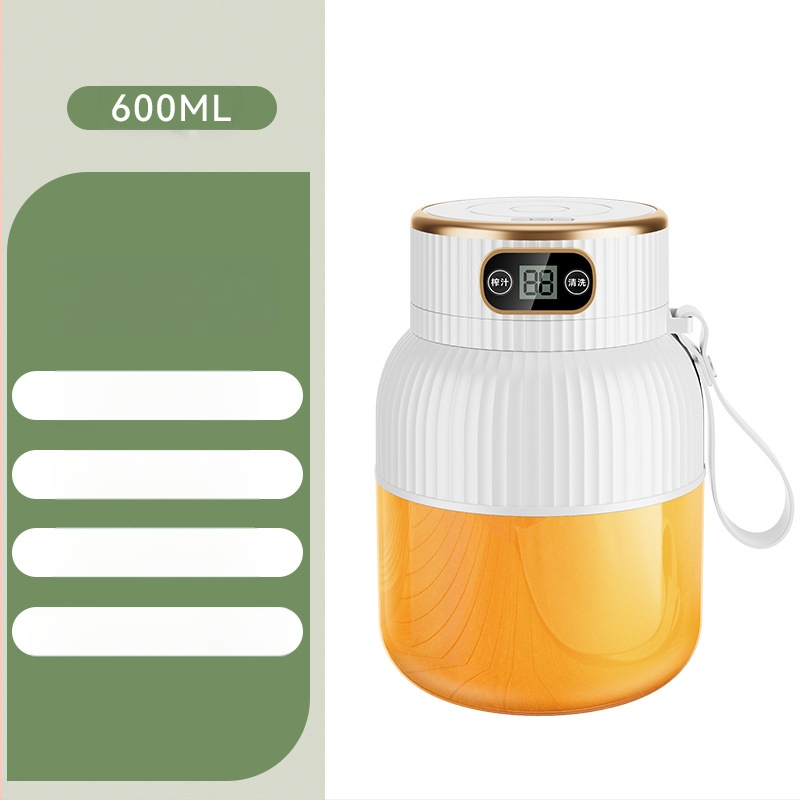 Nešiojamas vaisių ir daržovių sultų spaudimo aparatas, talpa 601–800 ml, galia 200 W, greitis 20001–22000 rpm, 5+ peilių, integruota baterija