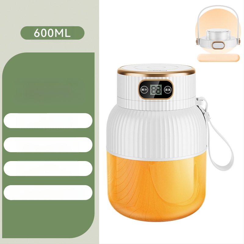 Nešiojamas vaisių ir daržovių sultų spaudimo aparatas, talpa 601–800 ml, galia 200 W, greitis 20001–22000 rpm, 5+ peilių, integruota baterija