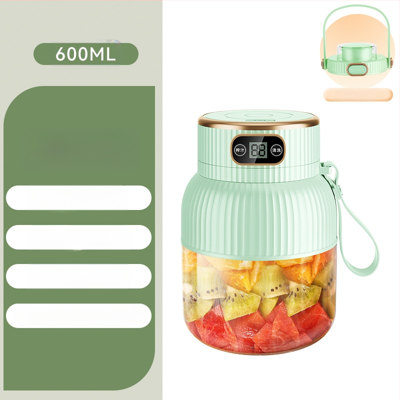 Nešiojamas vaisių ir daržovių sultų spaudimo aparatas, talpa 601–800 ml, galia 200 W, greitis 20001–22000 rpm, 5+ peilių, integruota baterija