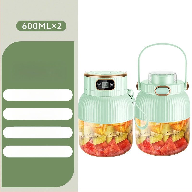 Nešiojamas vaisių ir daržovių sultų spaudimo aparatas, talpa 601–800 ml, galia 200 W, greitis 20001–22000 rpm, 5+ peilių, integruota baterija