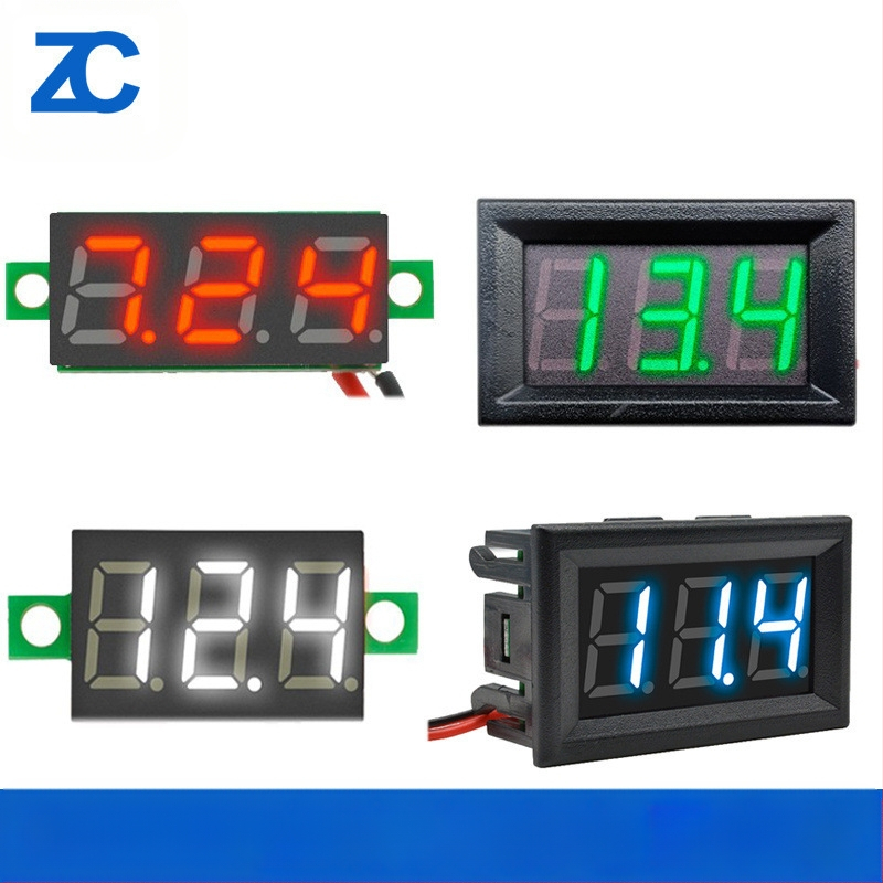 DC 0-100V мини волтметър за AC/DC с цифров дисплей, 2/3‑проводно свързване, за батерия на електрически автомобил