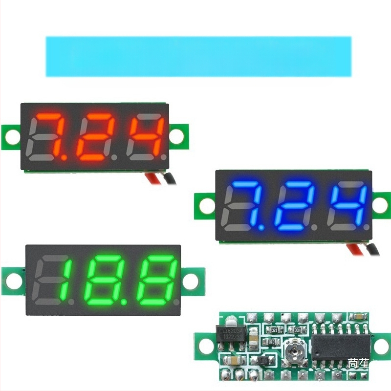 DC 0-100V мини волтметър за AC/DC с цифров дисплей, 2/3‑проводно свързване, за батерия на електрически автомобил