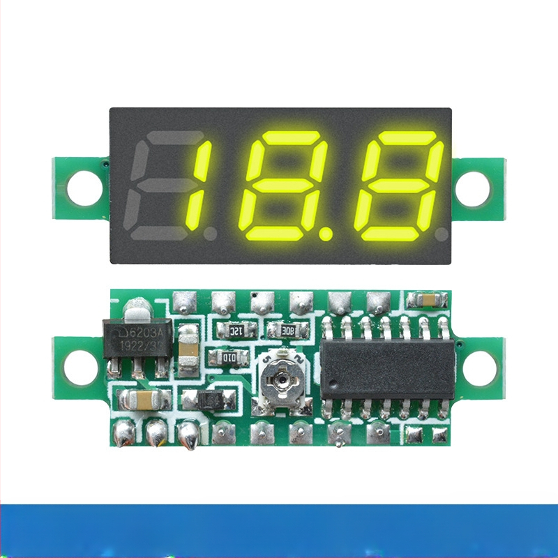DC 0-100V мини волтметър за AC/DC с цифров дисплей, 2/3‑проводно свързване, за батерия на електрически автомобил