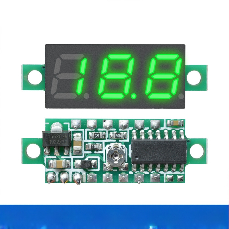 DC 0-100V мини волтметър за AC/DC с цифров дисплей, 2/3‑проводно свързване, за батерия на електрически автомобил