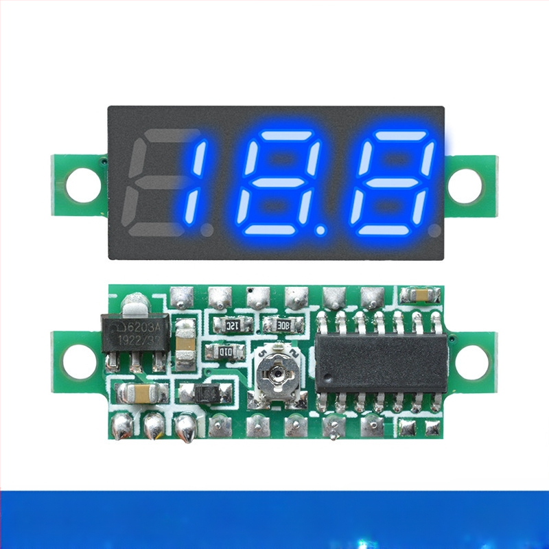 DC 0-100V мини волтметър за AC/DC с цифров дисплей, 2/3‑проводно свързване, за батерия на електрически автомобил