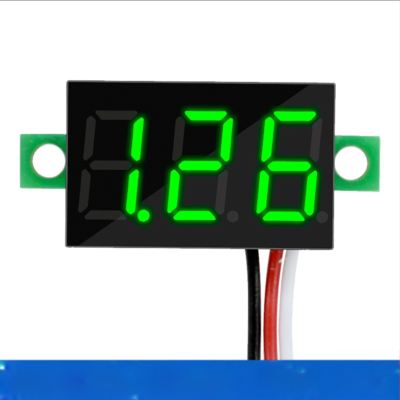 DC 0-100V мини волтметър за AC/DC с цифров дисплей, 2/3‑проводно свързване, за батерия на електрически автомобил