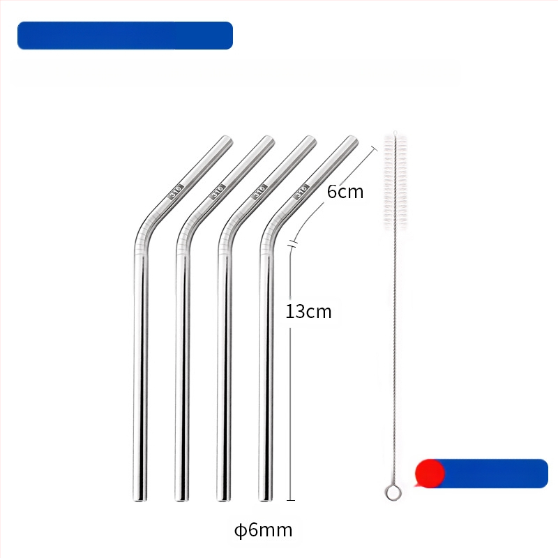 Gėrimų šiaudelis iš 316 nerūdijančio plieno, tiesūs, nešiojamas namų naudojimui su pienu, kava ar koše