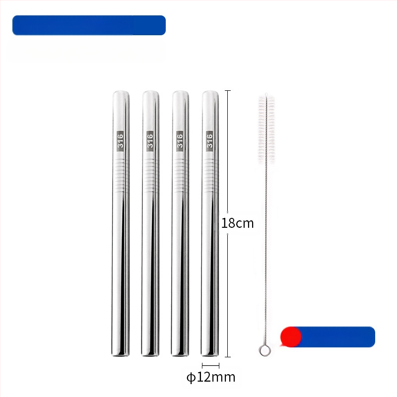 Gėrimų šiaudelis iš 316 nerūdijančio plieno, tiesūs, nešiojamas namų naudojimui su pienu, kava ar koše