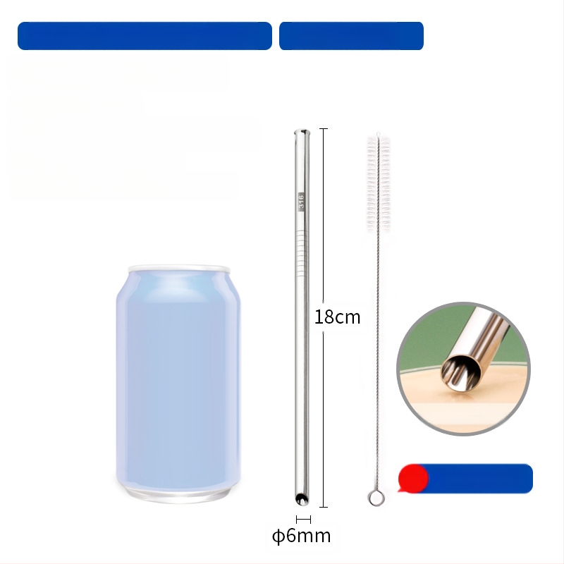 Gėrimų šiaudelis iš 316 nerūdijančio plieno, tiesūs, nešiojamas namų naudojimui su pienu, kava ar koše