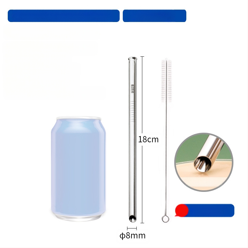 Gėrimų šiaudelis iš 316 nerūdijančio plieno, tiesūs, nešiojamas namų naudojimui su pienu, kava ar koše