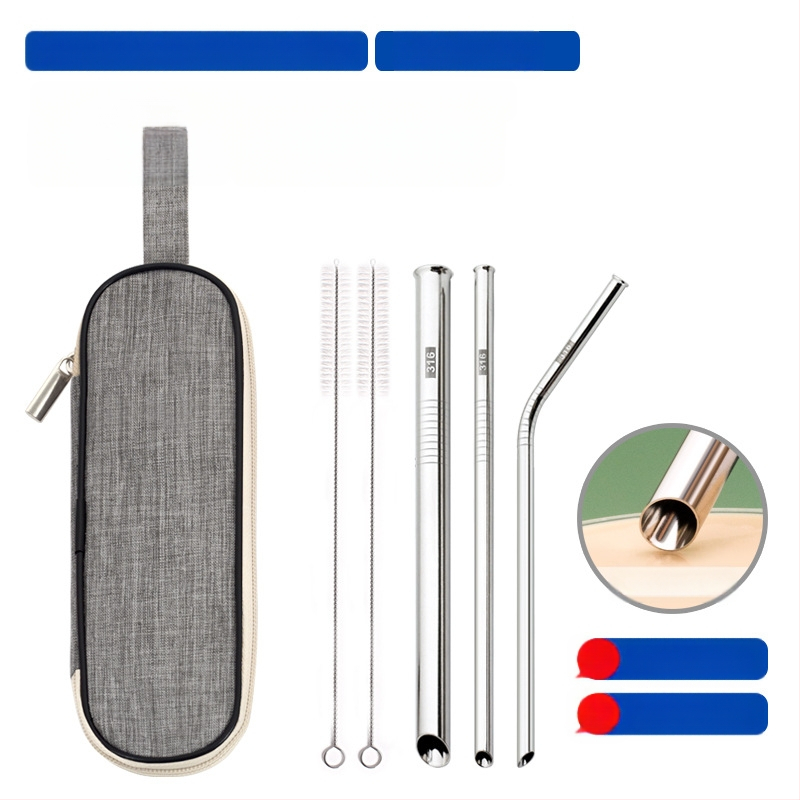 Gėrimų šiaudelis iš 316 nerūdijančio plieno, tiesūs, nešiojamas namų naudojimui su pienu, kava ar koše