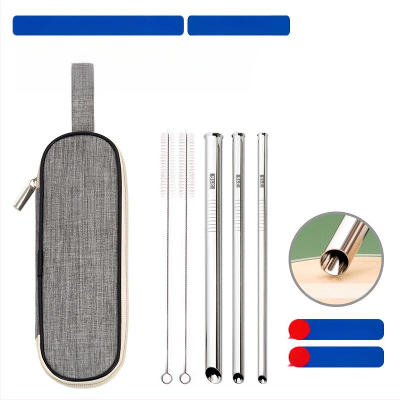 Gėrimų šiaudelis iš 316 nerūdijančio plieno, tiesūs, nešiojamas namų naudojimui su pienu, kava ar koše