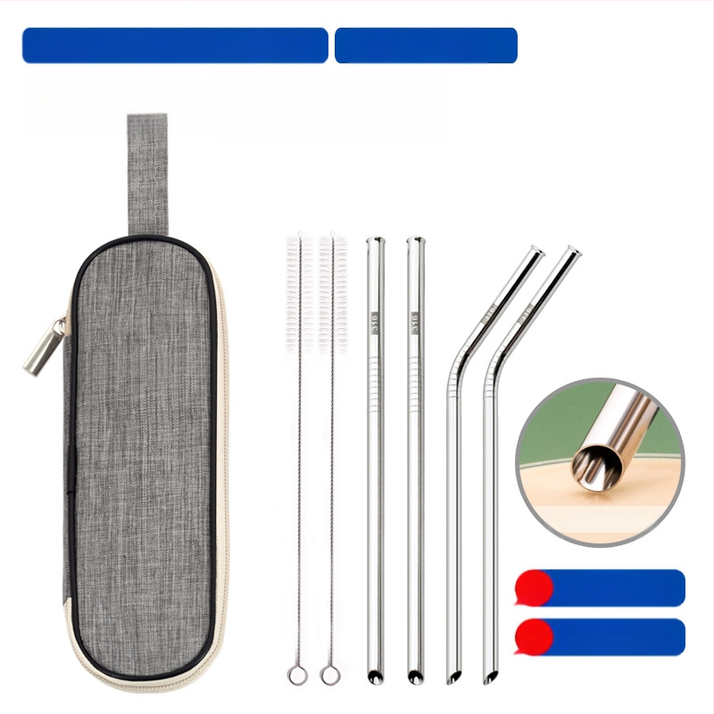 Gėrimų šiaudelis iš 316 nerūdijančio plieno, tiesūs, nešiojamas namų naudojimui su pienu, kava ar koše