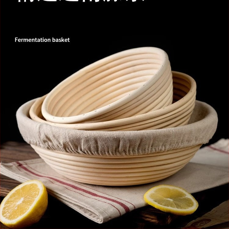 Rataninis duonos fermentacijos krepšys Europos stiliuje – kepimui ir laikymui, modernus minimalistinis stilius, kilmė: Vietnamas