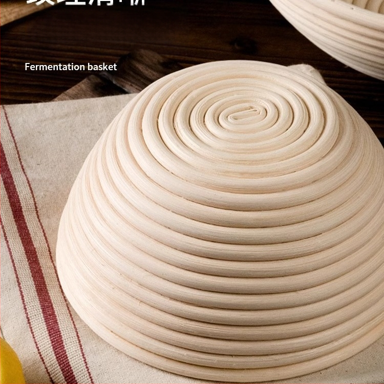 Rataninis duonos fermentacijos krepšys Europos stiliuje – kepimui ir laikymui, modernus minimalistinis stilius, kilmė: Vietnamas