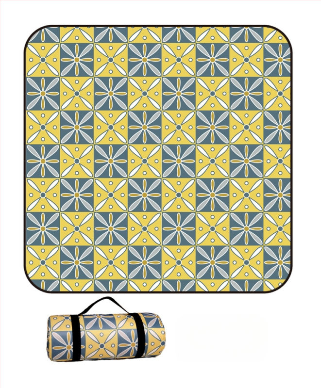 Piknik takaró flanelből és alumíniumfóliával, vízálló és nedvességálló, több személyes használatra, súly 1000 g