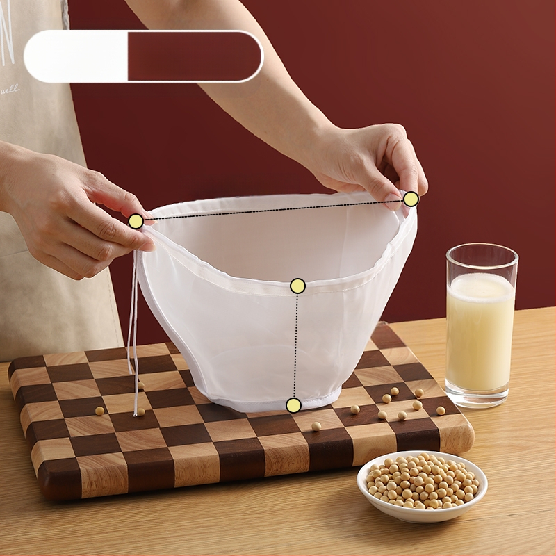 Sojų pieno filtravimo maišelis, ultra plona nailono tinkle, maisto kokybė, aukštos temperatūros atsparumas