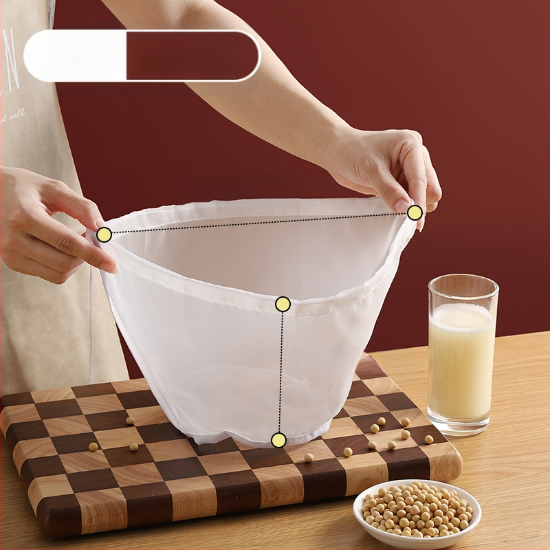 Sojų pieno filtravimo maišelis, ultra plona nailono tinkle, maisto kokybė, aukštos temperatūros atsparumas