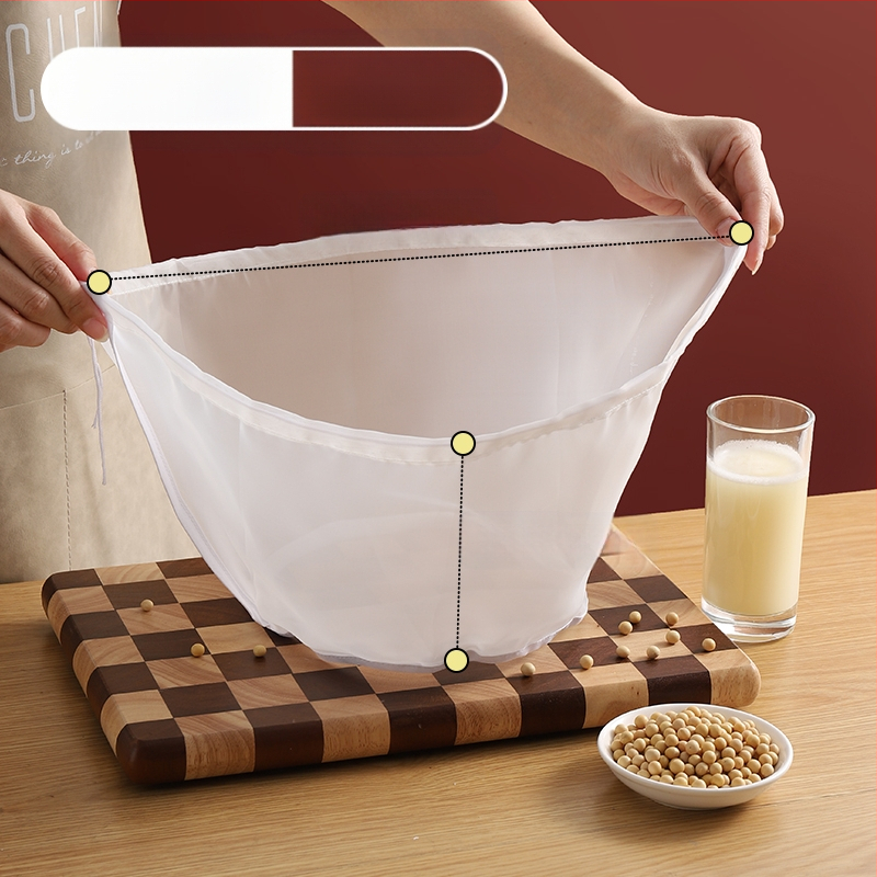 Sojų pieno filtravimo maišelis, ultra plona nailono tinkle, maisto kokybė, aukštos temperatūros atsparumas