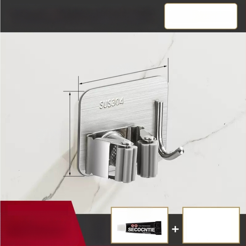 304 неръждаема стомана – държач за моп и мултифункционална закачалка за метла, баня, CE сертифициран полирана повърхност, Yong Qi, 0.5 кг, Сертификат CCI20070040CER