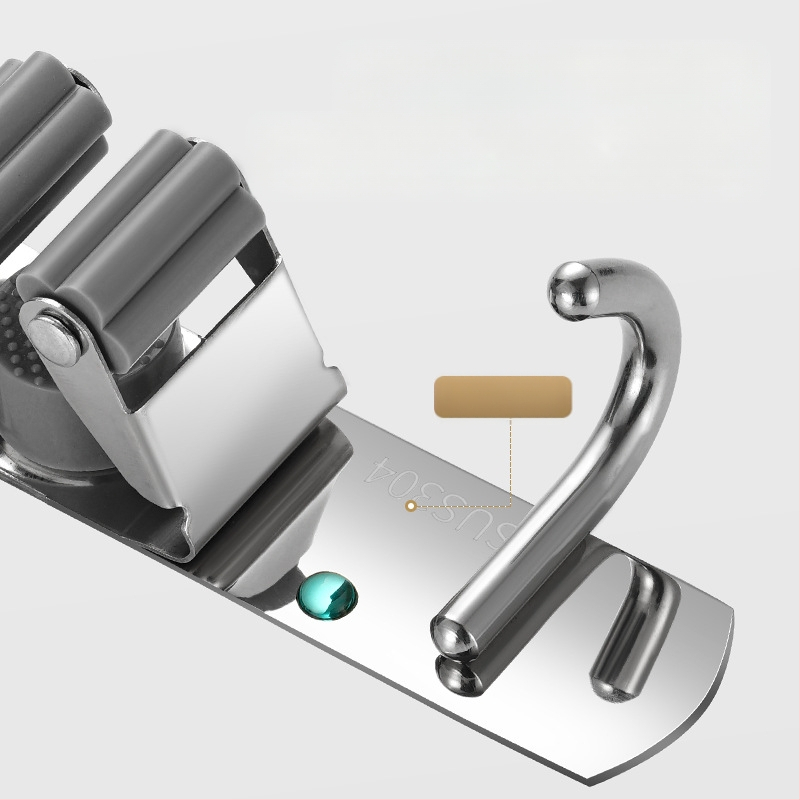 304 неръждаема стомана – държач за моп и мултифункционална закачалка за метла, баня, CE сертифициран полирана повърхност, Yong Qi, 0.5 кг, Сертификат CCI20070040CER