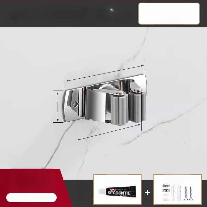 304 неръждаема стомана – държач за моп и мултифункционална закачалка за метла, баня, CE сертифициран полирана повърхност, Yong Qi, 0.5 кг, Сертификат CCI20070040CER