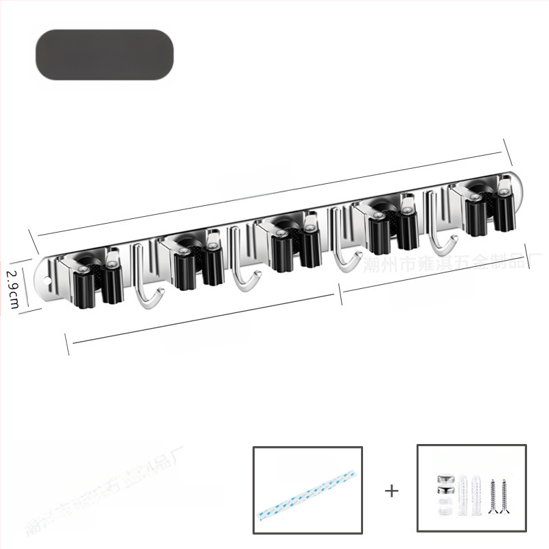 304 неръждаема стомана – държач за моп и мултифункционална закачалка за метла, баня, CE сертифициран полирана повърхност, Yong Qi, 0.5 кг, Сертификат CCI20070040CER