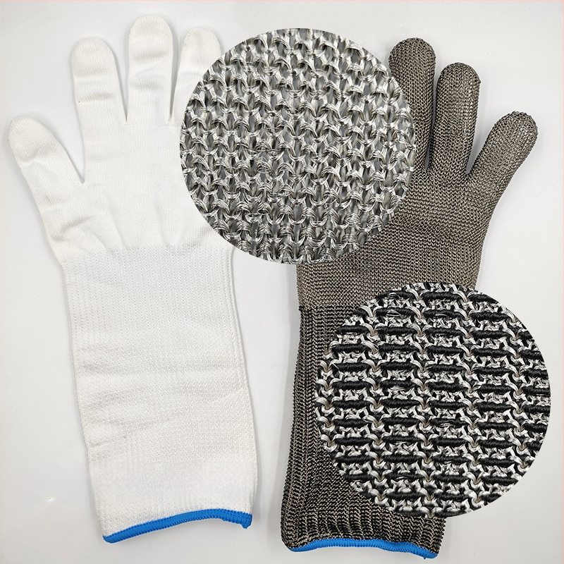 Mori kirpimo atsparios pirštinės 5 lygio, plieno vielos pirštinės mėsai ir žuviai apdoroti