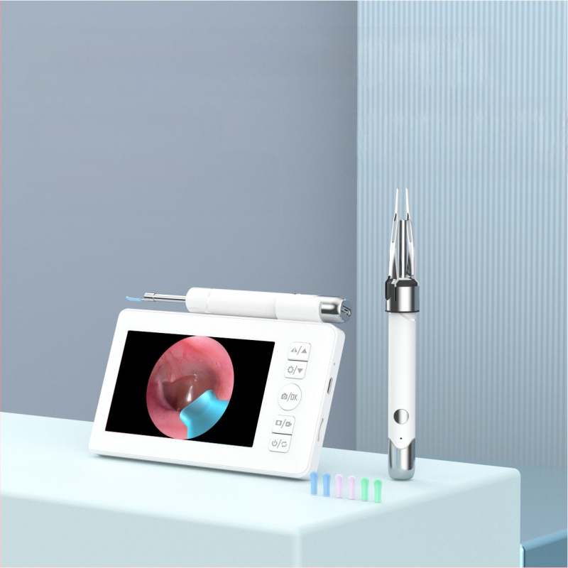 Glow κουτάλι αυτιού με οθόνη, ασύρματο ορατό εργαλείο για αυτί με τσιμπίδα, υλικό PC+ABS