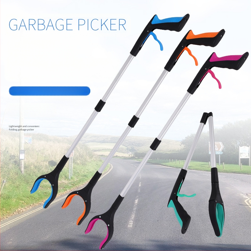 Lanwei sulankstomas šiukšlių klipsas, metalo-plast konstrukcija, nešiojamas šiukšlių rinkimo įrankis, 60 vnt./ dėžutė, 160 g, kvadrato forma