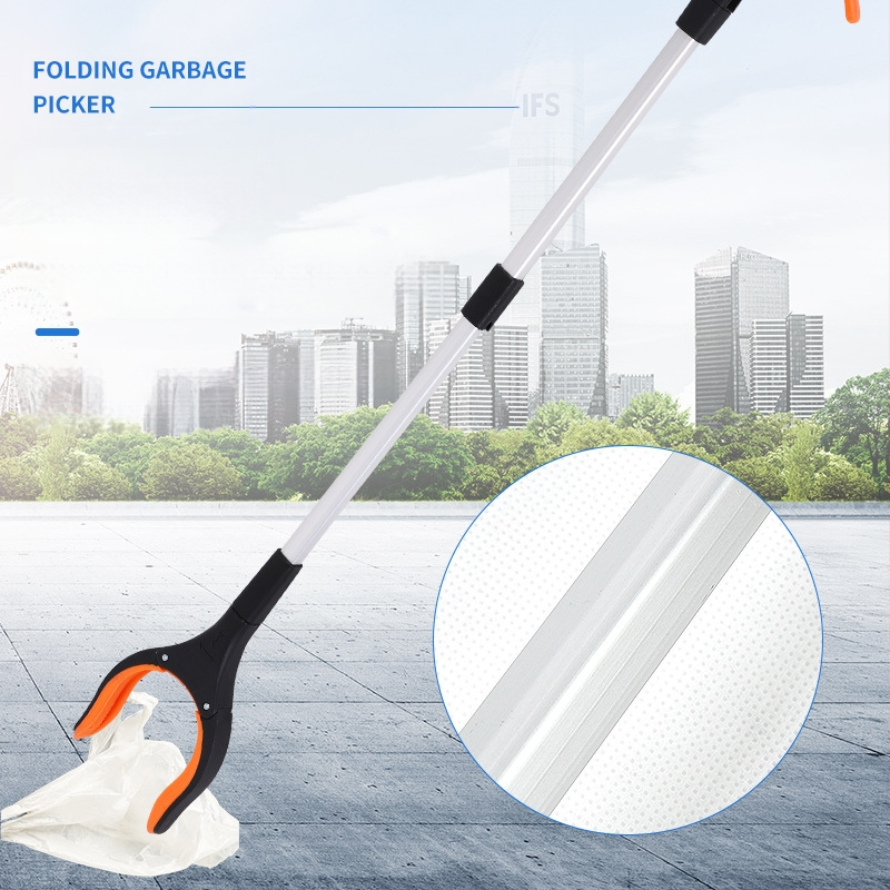 Lanwei sulankstomas šiukšlių klipsas, metalo-plast konstrukcija, nešiojamas šiukšlių rinkimo įrankis, 60 vnt./ dėžutė, 160 g, kvadrato forma