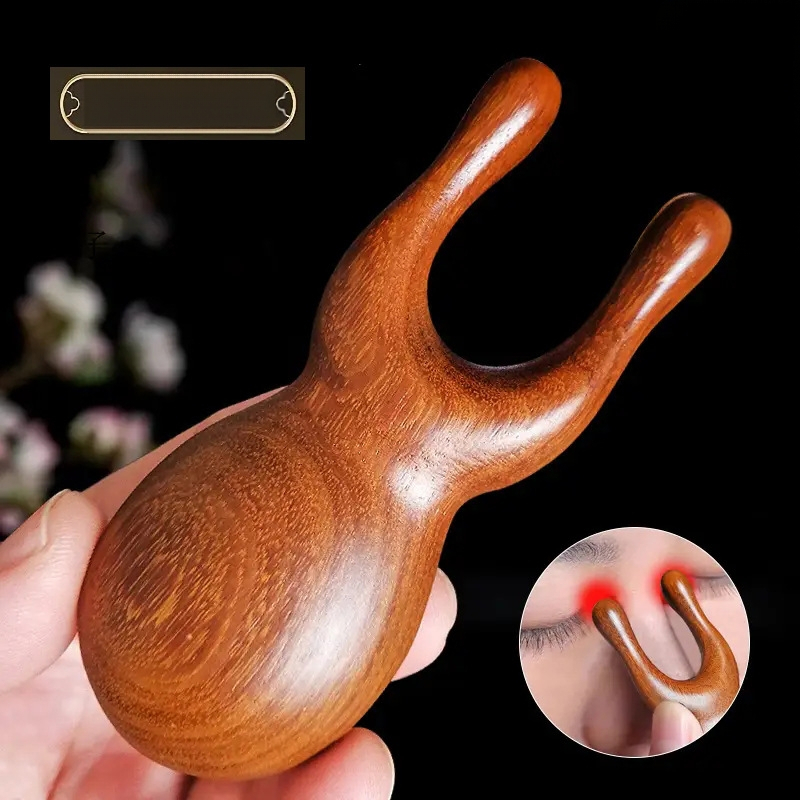 Medinis gua sha rinkinys su masažine šukele ir meridijano voleliu — Prekės ženklas Ruijiu; Medžiaga: medis; Svoris: 35 g; Taikoma: fitnesui, sveikatos priežiūrai ir grožiui