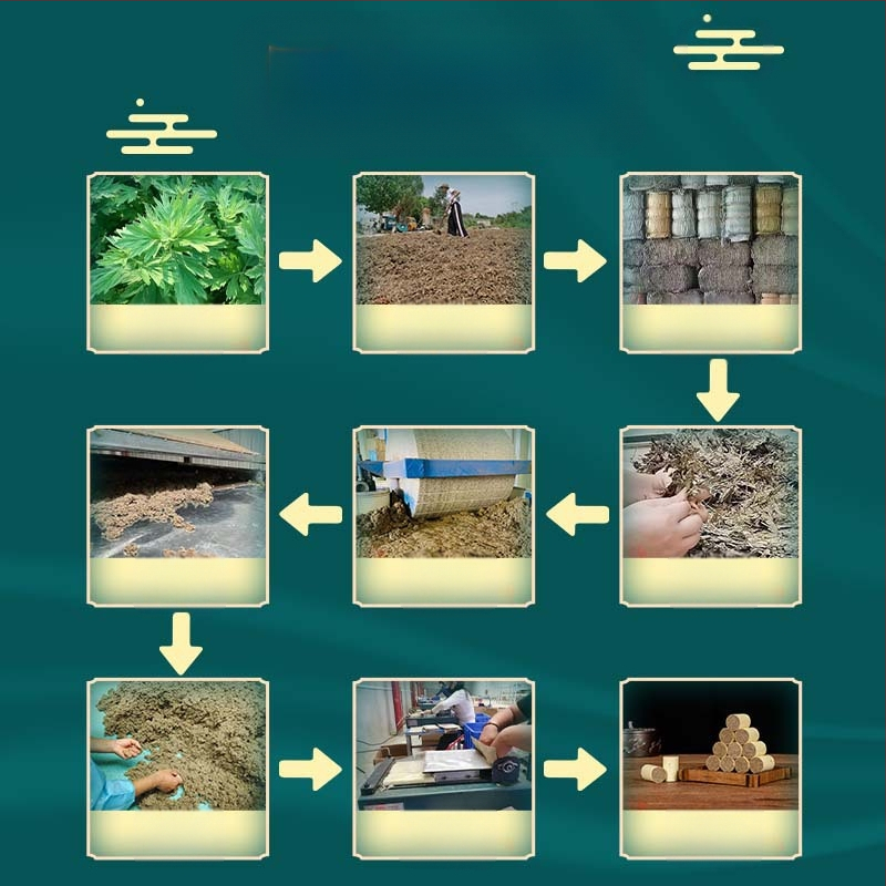 Kamenné valcované moxa tyčinky, trojročné Artemisia, Model AZ-054, balenie 54 kusov