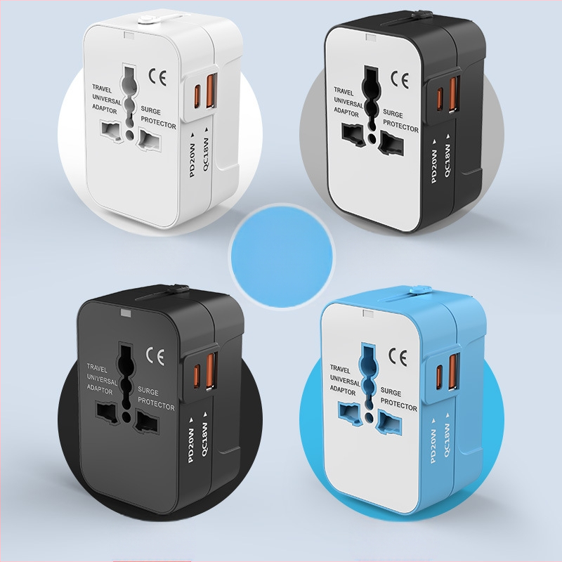 FIO kelioninis adapteris – PD20W greitas įkrovimas, universalus kištukų konverteris, pasaulinis naudojimas