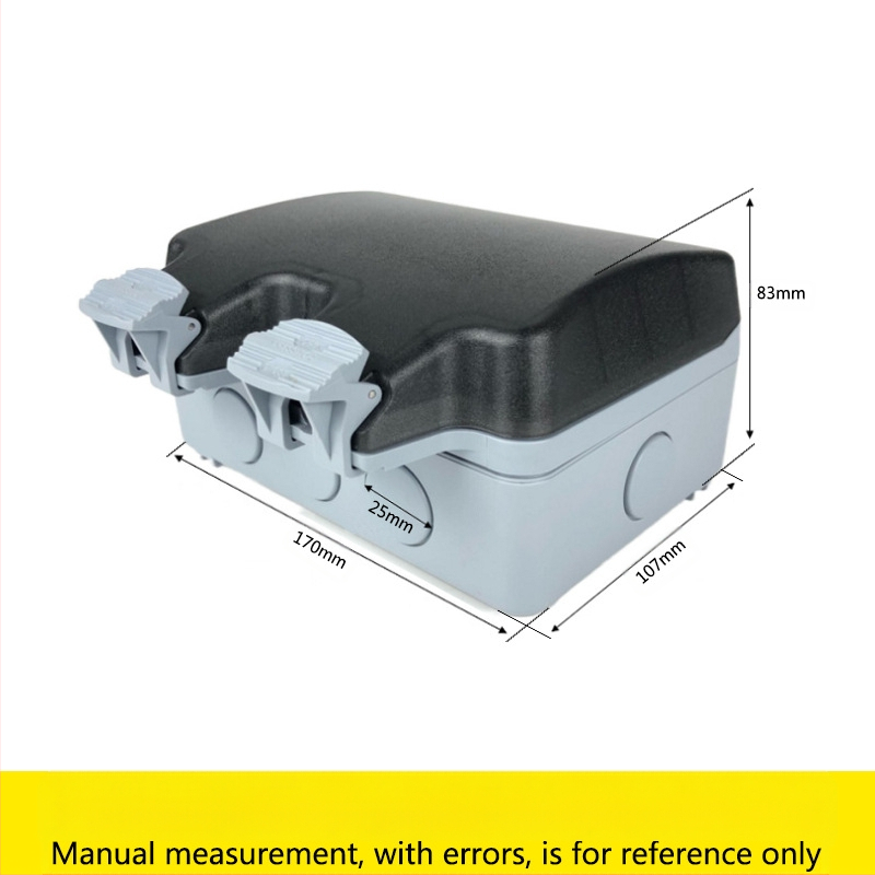 IP66 atspari vandeniui dviguba prancūziška kištukų lizda, 16A, sieninis montavimas, lauko naudojimui, 3 kontaktai, AC250V