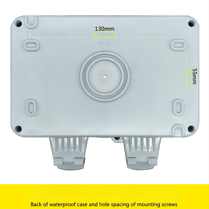IP66 atspari vandeniui dviguba prancūziška kištukų lizda, 16A, sieninis montavimas, lauko naudojimui, 3 kontaktai, AC250V