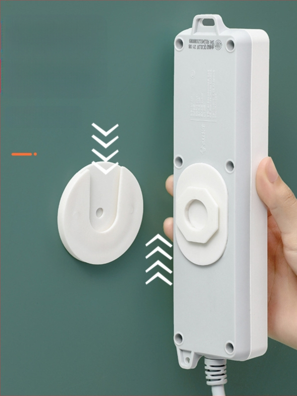 Hálózati hosszabbító tartó és kábelrendező — falra szerelhető csatlakozó és kábelrendező, akasztó a különböző tárgyakhoz (Anyag: műanyag; Stílus: Egyéb; Márka: Egyéb; Kategória: Egyéb rendező és porvédő eszközök)