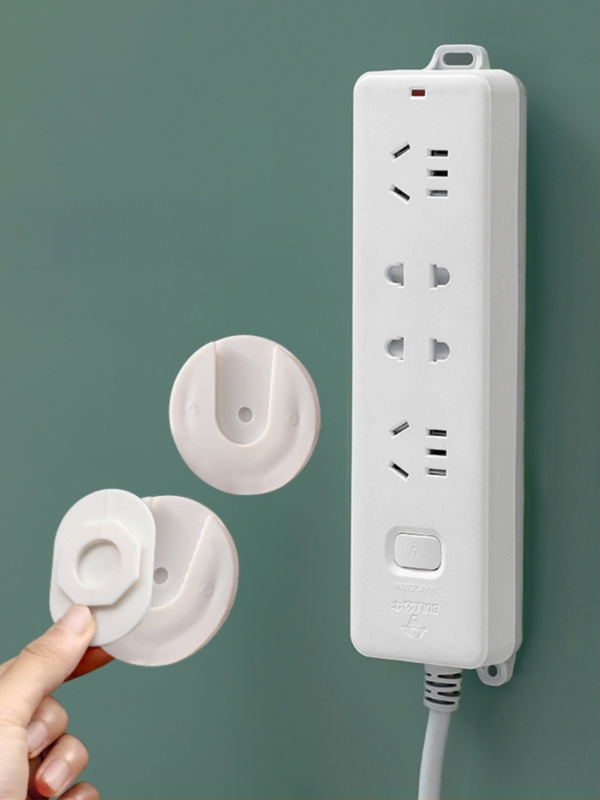 Hálózati hosszabbító tartó és kábelrendező — falra szerelhető csatlakozó és kábelrendező, akasztó a különböző tárgyakhoz (Anyag: műanyag; Stílus: Egyéb; Márka: Egyéb; Kategória: Egyéb rendező és porvédő eszközök)