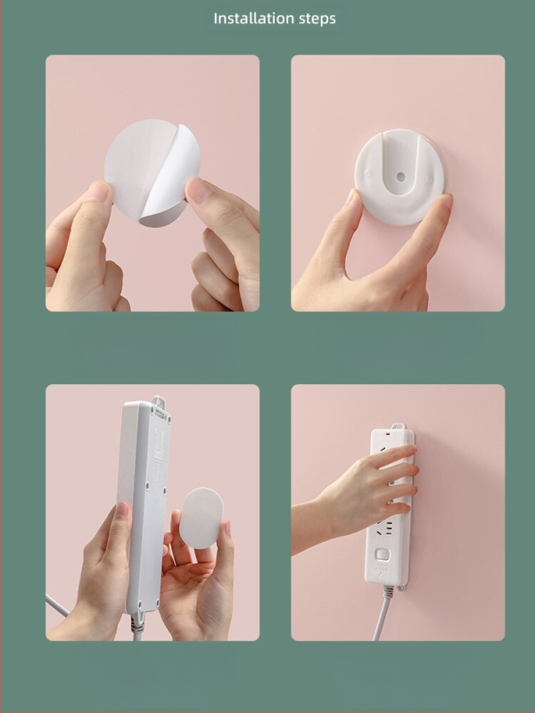 Hálózati hosszabbító tartó és kábelrendező — falra szerelhető csatlakozó és kábelrendező, akasztó a különböző tárgyakhoz (Anyag: műanyag; Stílus: Egyéb; Márka: Egyéb; Kategória: Egyéb rendező és porvédő eszközök)